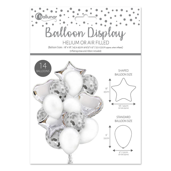 Silver Balloon Set - EUROWRAP 14 Piece Decorative Kit