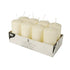 PACK OF 8 CREAM PILLAR CANDLES 50 X 100 MM. PS17981
