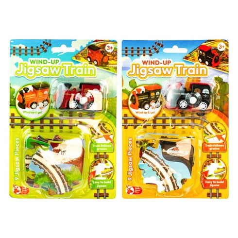 RED DEER TOYS WIND UP JIGSAW 9 PCS TRAIN. OL323852