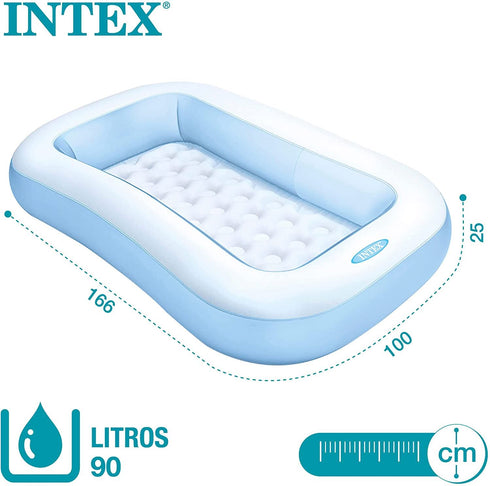 INTEX 57403NP SOFT RECTANGULAR BABY POOL 65.5" X 39.5" X 10". TY695 57403NP
