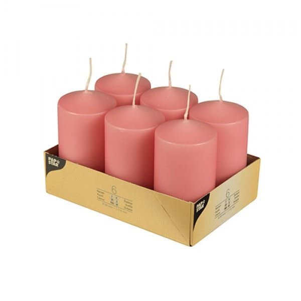 DARK PINK PILLAR CANDLE 60 X 115MM 6/PK. PS17992