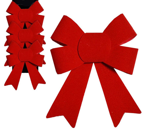 3 VELOUR BOWS RED 13 CENTIMETRE. 55260