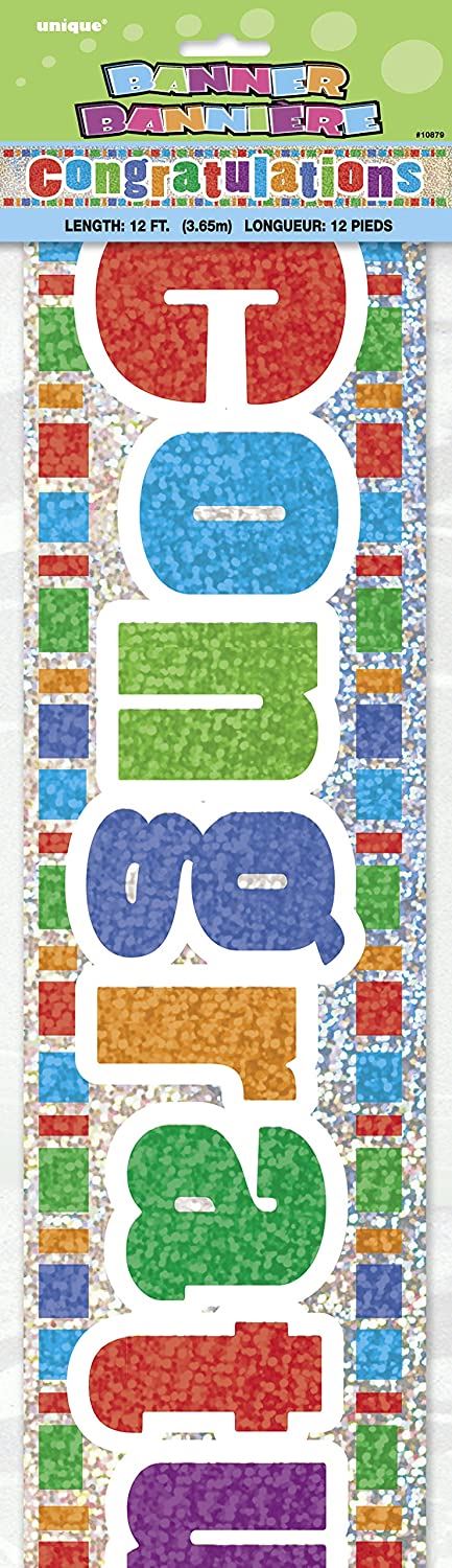 Congratulations Party Banner - Holographic 12ft Multicolour UNI10879