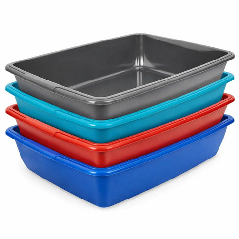 ASSORTED COLOUR WHITEFURZE CAT LITTER TRAY 42CM. P0301