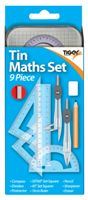 Maths Set Tin - TIGER 9 Piece Precision Tools for Students 301467