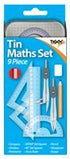 Maths Set Tin - TIGER 9 Piece Precision Tools for Students 301467