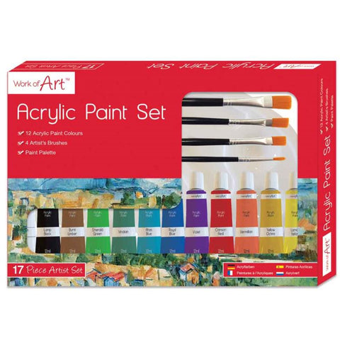 Acrylic Paint Set - WORKS OF ART 17pcs TA6747 for Artists