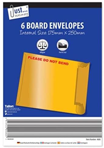 JUST STATIONERY 6 BOARD ENVELOPES 175 X 250 MM. TA4686
