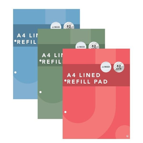 A4 Lined Refill Pad - U Stationery P1100 Refill Pad