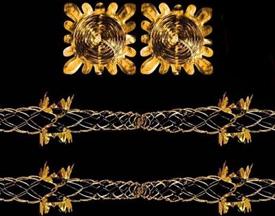 PACK OF 2 15CM FOIL GARLAND GOLD. DP54946