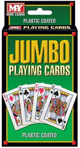 Jumbo Playing Cards - Durable Plastic Coated Deck TY6547