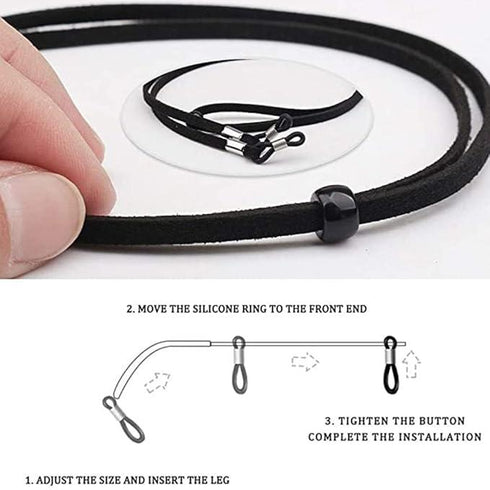 ADJUSTABLE GLASSES CORD BLACK 68CM. TY1814