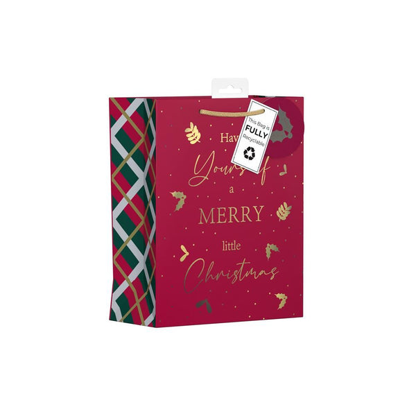 GIFTMAKER RED MARY CHRISTMAS MEDIUM GIFT BAG 20 X30 CM