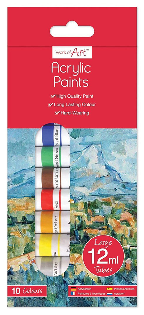 Acrylic Paint Set - 10 Tubes 12ML Premium Quality 6745