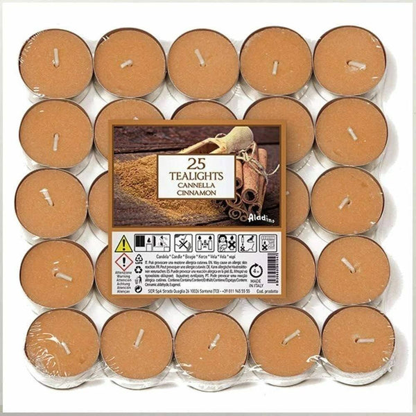 ALADINO CINNAMON TEALIGHT CANDLE 4HRS 25/PK. 021934D
