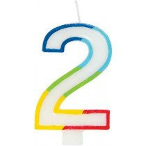 Rainbow Number 2 Candle for Birthday Celebrations - GSD2