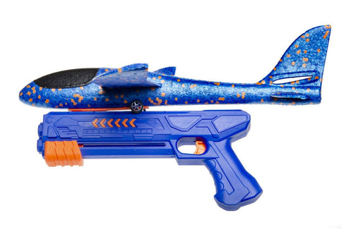 ASSORTED FOAM AEROPLANE GLIDER WITH SHOOTER GUN. LG4930