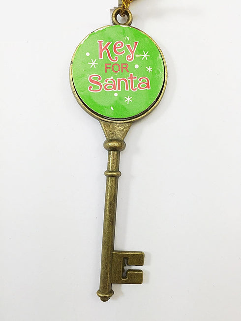DELUXE FATHER CHRISTMAS XMAS SANTA MAGIC FRONT DOOR KEY WITH HANGER FESTIVE DECORATION..... NO CHIMN. PI524001