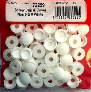Screw Cup Covers White - STAR PACK 30 Nos 6 & 8 | 72259