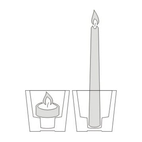 TWO IN ONE CANDLE HOLDER GLASS CRYSTAL CLEAR ROUND. 82311