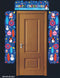 CHRISTMAS 3 PCS DOOR BORDER SET - XMAS CUTE DESIGN PARTY DECORATIONS BANNER. K051048