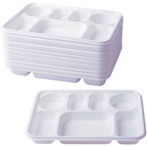 HEAVY DUTY 7 COMPARTMENT PLASTIC DINNER PLATES - 50PC. DD9702