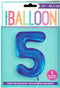 Blue Number 5 Balloon - Unique Birthday Glitz Foil 34"