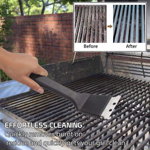 BLAZE BUDDY BBQ WIRE CLEANING BRUSH WITH STAINLESS STEEL SCRAPER. OL320575