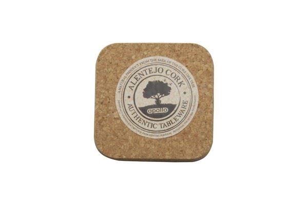 Square Cork Coasters - APOLLO Set of 6, 10cm AP1562