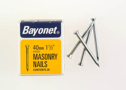Masonry Nails 40mm - Zinc Plated, Durable 36 Pack FS12208