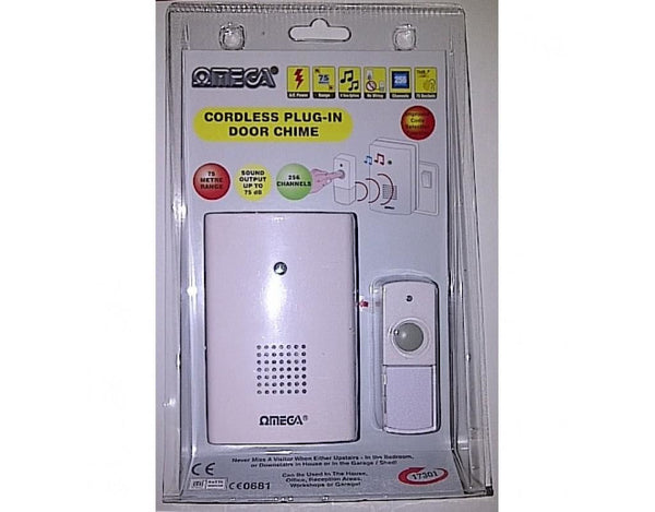 Wireless Door Chime - OMEGA Plug-In, 75mm, 256 Channels, 8 Tones