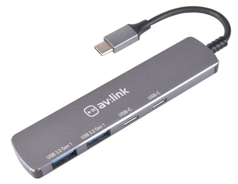 USB-C Hub - AV LINK 4-Port Ultra-Slim 3.2 Type-C 500.105UK