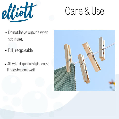 Birchwood Clothes Pegs - ELLIOTT 36 PCS Hardwood Laundry Clips