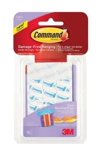 COMMAND PARTY CLEAR MOUNTING STRIPS 18/PK. 17807CLR-ES 399416