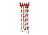 STAR BEAD CHAIN GARLAND 2.7M RED IDEAL FOR TREE ROOM DECORATIONS ( 54126). PI451910R