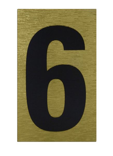 High Visibility House Number - Rowan Black & Gold Sticker #6