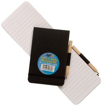 Police Style Notebook with Pencil - Essential for On-Duty Notes