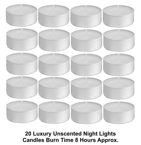Unscented Tealights - 8 Hour Burn, 20 Pack | BALTUS PEV020-20
