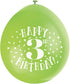 3rd Birthday Balloons - Multicolour Pack of 10 | UNI56035
