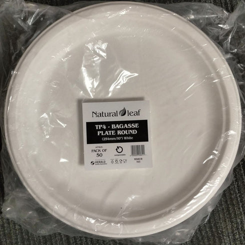 Biodegradable Plates - Eco-Friendly Bagasse 10" 50 Pack