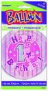 1st Birthday Foil Balloon - Pink Holographic 18 Inch | UNIQUE PARTY