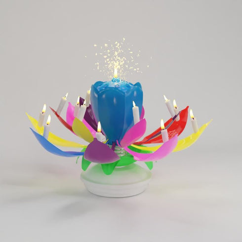 QUICKLIGHT MUSICAL LOTUS FLOWER BIRTHDAY CANDLE. CR-93245