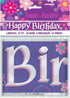 UNIQUE PARTY HAPPY BIRTHDAY FLORAL PARTY BANNER - PURPLE BLOSSOMS . UNI40288LF