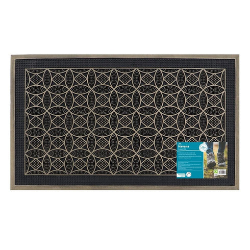 Circle Design Doormat - JVL Havana Rubber Pin 45x75cm
