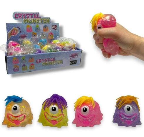 ASSORTED SQUEEZE CRYSTAL MONSTER 6CM. HU8093
