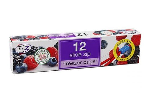 Freezer Zip Bags - TIDYZ SLIDE 22x22cm 12 Pack B0373