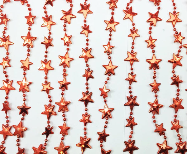 STAR BEAD CHAIN GARLAND 2.7M RED IDEAL FOR TREE ROOM DECORATIONS ( 54126). PI451910R