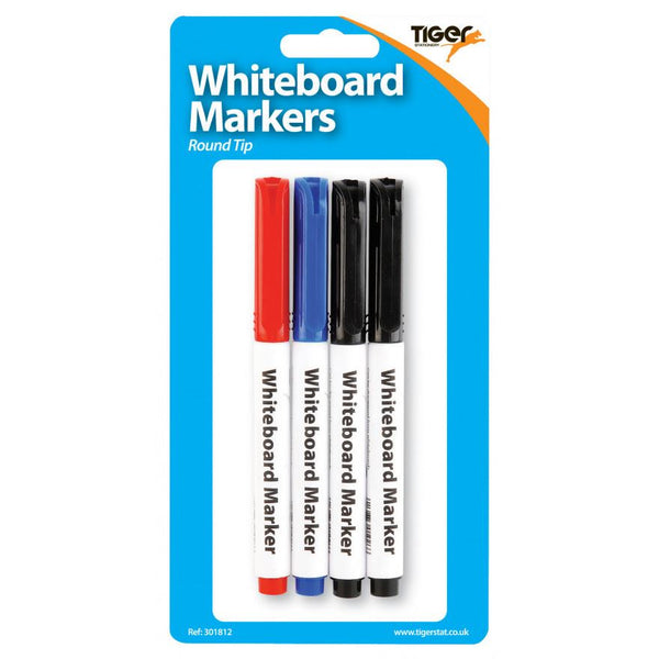 TIGER SLIM WHITEBOARD MARKERS BLISTER 4/PK. T301812