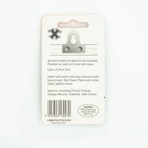 Slotted Glass Plates - SHAW X Nickel Plated 31mm 4/Pack FS13007