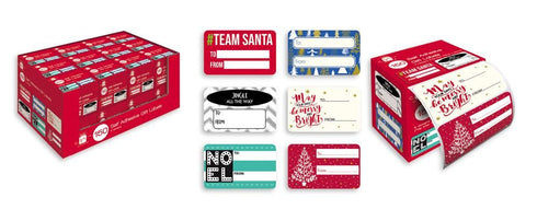 150 SELF ADHESIVE GIFT LABELS CHRISTMAS COTEMPERORY. GT213